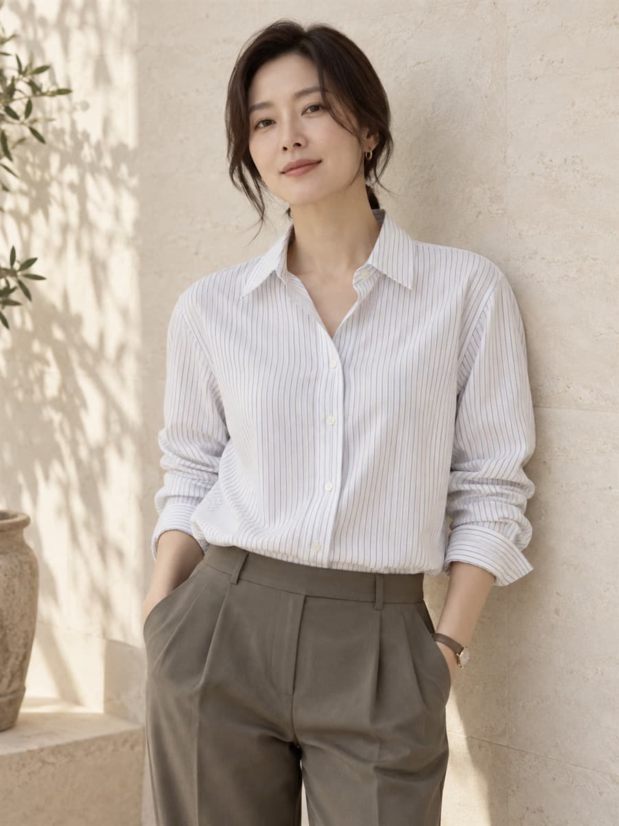 코튼 스트라이프 셔츠